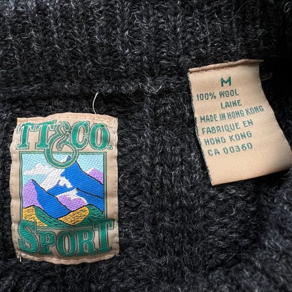 Vintage Fair Isle Cable Knit Oversized Sweater Christmas Cozy Wool Scandinavian - Picture 5 of 6